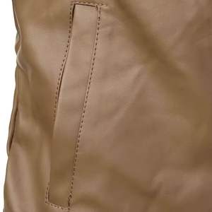 Veste en cuir pour motocycliste homme à capuche col montant lacets latéraux style décontracté hiver noir toile coupe-vent respirante fermeture éclair - Product Image 5