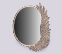 Aile d'Ange Miroir Mural Ovale Fabriqué à la Main Miroir Cadre Plume d'Or pour Maison de Luxe Déco Salon Chambre Couloir