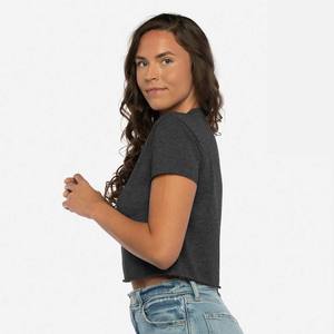 Camiseta Corta Personalizada al por Mayor, Impresión Serigráfica, 100% Algodón Peinado, Camiseta Corta con Cuello Redondo para Mujer - Product Image 6