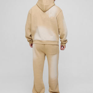 Survêtements pour hommes en coton patchwork brodés et délavés, coupe slim, style streetwear personnalisé, survêtements évasés pour hommes - Product Image 4