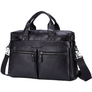 Acheter grande capacité en cuir véritable ordinateur portable Messenger sac noir hommes affaires voyage épaule mallette 2026 - Product Image 1