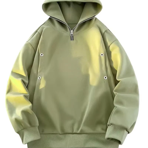 Sweat-shirt à capuche épais pour homme Veste à fermeture éclair complète avec fermeture éclair Design Capuche surdimensionnée Fermeture à glissière complète sur le devant Manches longues Décontracté - Product Image 1