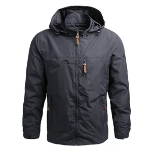 Veste coupe-vent d'hiver à capuche respirante antibactérienne et à col montant pour hommes de grande taille conçue sur mesure - Product Image 1