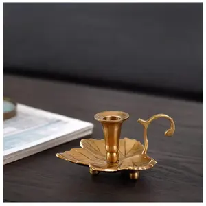 Bougeoir décoratif écologique en acier inoxydable fait à la main feuille d'or thèmes de conception bougeoirs artisanaux Zahid exportations - Product Image 5