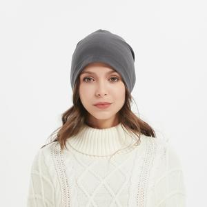 Gorro holgado de lana con etiqueta tejida personalizada para hombre y mujer, gorro con estampado Digital, gorro de calavera holgado común, gorro de invierno y verano de hip-hop - Product Image 2