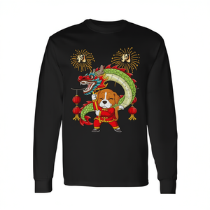 Camiseta de Manga Larga del Año del Perro, Inspirada en el Animal del Zodiaco del Año Nuevo Chino, para Promociones Festivas - Product Image 2