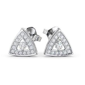 Boucles d'oreilles classiques plaquées rhodium fin blanc 18 carats disponibles sur mesure Boucles d'oreilles en diamant de laboratoire pour femmes Brillant Cut Best - Product Image 2