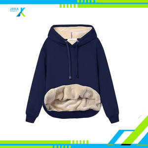 เสื้อฮู้ดผู้หญิงลำลองสำหรับฤดูหนาว ผ้าฟลีซอุ่นสบาย  รับสั่งทำสีและโลโก้ ผ้าฝ้าย 100% ป้องกันขนร่วง - Product Image 5