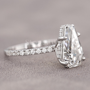 Anillo de declaración gótica de lujo para hombres y mujeres, Diamante de corte ataúd Original y moissanita cultivada en laboratorio, joyería fina de oro y plata - Product Image 3