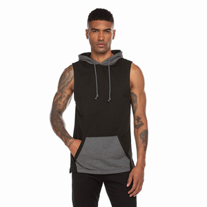 Direct Manufacturer's Stylish <b>Sleeveless</b> Printed Gym <b>Hoodies</b> for <b>Men</b> Custom Design with Good Quality Season Winter - Product Image 2