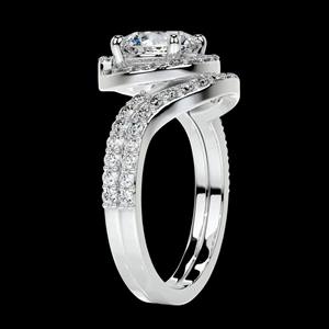 Round Diamond Halo Bridal <b>Set</b> <b>For</b> <b>women</b> - Product Image 4