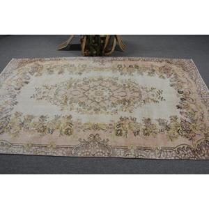 Turkish 5.2x8.7 ft Rug, Vintage Rug, <b>Brown</b> Southwestern Rug <b>Wool</b> - Product Image 3
