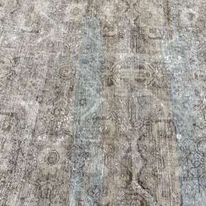 Alfombra, 7x9.7 pies, Alfombra Vintage, Alfombra a Cuadros Grises de Lana - Product Image 4