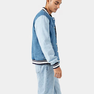 Blouson aviateur en cuir de luxe personnalisé lourd chenille brodé toile support avant imperméable coupe-vent boutonné matelassé - Product Image 5