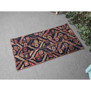 Alfombra pequeña vintage de 1.8x3.2 pies, alfombra marroquí azul turco - Product Image 2