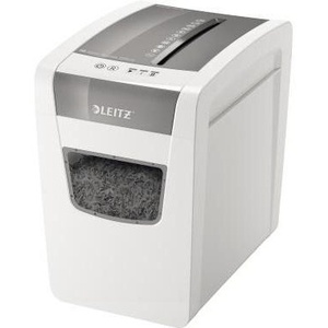 Leitz IQ Home Office Slim P-4 <b>Paper</b> Shredder Particle Cut White with Staples and <b>Paper</b> Clips - Product Image 1