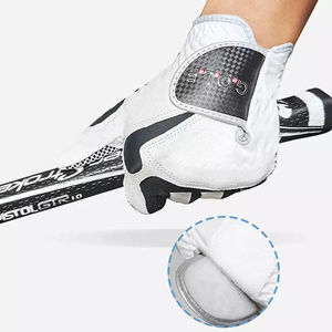 Nueva llegada de piel de oveja guantes de golf de cuero logotipo personalizado marca impresa antideslizante guantes de golf para los hombres - Product Image 5