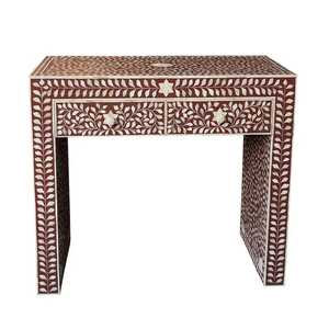 Table de toilette console de luxe en incrustation d'os rectangulaire, design moderne fait à la main, imperméable, écologique, pour la décoration de la maison et de l'hôtel - Product Image 1