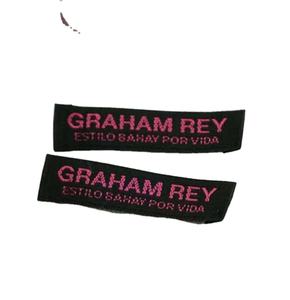 Étiquettes de vêtement tissées écologiques personnalisées, bordure découpée au laser, tissu 100% polyester, étiquettes principales pour le col et autres applications - Product Image 3