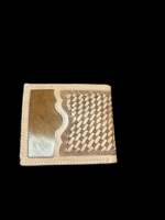 Dompet Kulit Sapi Asli Buatan Tangan Pria ABC GLOBAL EXIM Motif Hewan dengan Kancing Kerang Fitur RFID Ukuran Pendek Bahan Nilon