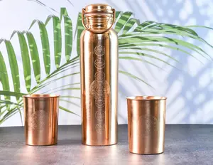 Tableta de 7 Chakras de alta calidad, juego de botella de agua de cobre Natural, vida saludable, calidad Premium para gimnasio, actividades al aire libre - Product Image 2