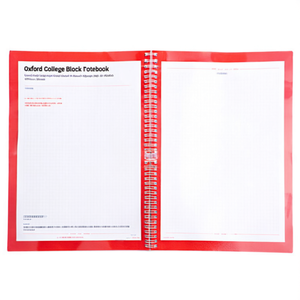 Cahier Oxford College DIN A4+ quadrillé 80 feuilles avec marge rouge intérieure/extérieure - Product Image 2