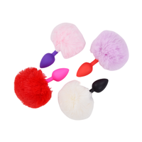 Plug anal en silicone coloré et mignon pour débutants, avec queue moelleuse, stimulation anale, jouet sexuel pour adultes, usage masculin, plusieurs couleurs, 35-70g