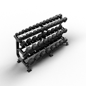 Support d'haltères QLI QDSR84, système de rangement professionnel pour haltères, support en acier à trois niveaux pour salle de sport à domicile et installations commerciales - Product Image 4