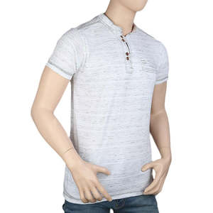 T-shirt à col et manches courtes pour homme - Blanc - Blanc - Product Image 1