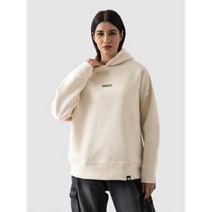 Sweat à capuche en soie crème pour femme, respirant, tricoté, coupe oversize, avec fermeture éclair, idéal pour l'hiver, avec lettres brodées et broderie en tissu éponge - Product Image 4