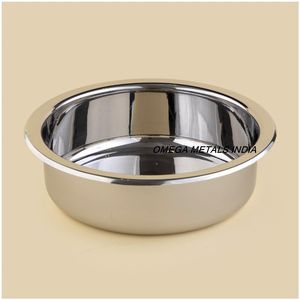Casserole en acier inoxydable de haute qualité avec finition argentée et dorée pour la cuisine à domicile. - Product Image 2