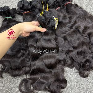 Paquetes de cabello humano natural vietnamita de onda natural de un solo donante, cutícula dibujada doble alineada, cabello humano crudo de onda natural camboyano - Product Image 4