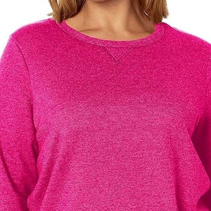 High Quality Women <b>Long</b> <b>Sweatshirt</b> Winter Printed Knitted Solid Color Drop Shoulder Pullover Warm Casual Streetwear Custom Logo - Product Image 4