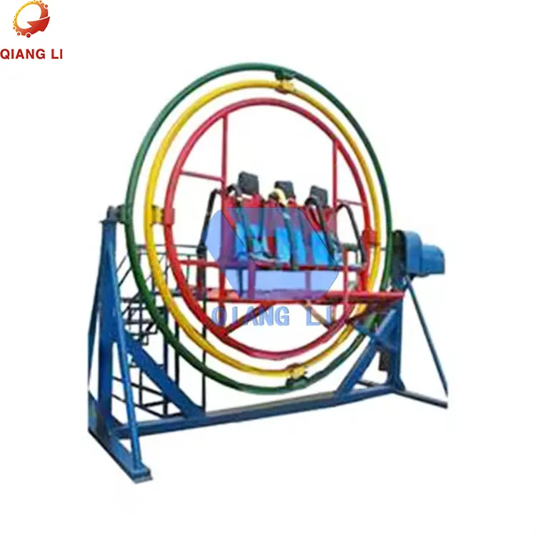 Indoor playground good earning machine entertainment rides 4 seats human gyroscope with trailer