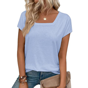 Señoras de alta calidad transpirable y cómodo de secado rápido personalizado suelto mujeres manga corta Casual verano desgaste Camiseta larga - Product Image 1