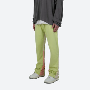 Pantalones de Jogger de alta calidad para hombre, logotipo personalizado, cintura media, estilo informal apilado acampanado, ajuste holgado a la venta - Product Image 3