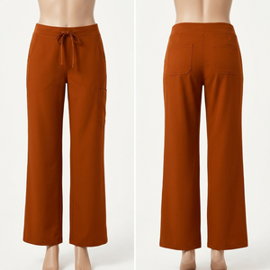Pantalones Médicos para Mujer, Premium, 220 GSM, Transpirables, de Poliéster, Rayón y Spandex, con Bolsillos Utilitarios Rojos, Ropa Médica con Logotipo Personalizado - Product Image 3