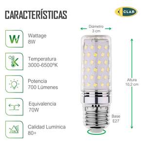 9W Elongated Corn LED <b>Bulb</b> - Product Image 1