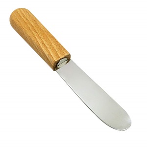 Cuchillo de acero inoxidable para mantequilla, rebanador de queso con mango de madera de resina, para mesa y cocina, uso en restaurante - Product Image 3