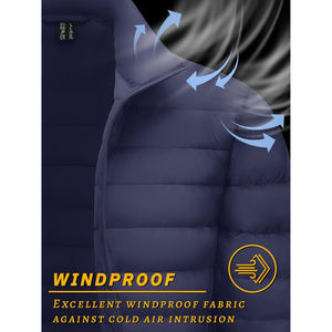 Chaqueta informal deportiva de invierno con cremallera para hombre, Color cálido para invierno, a prueba de viento, acolchada, sólida, gruesa, ropa de calle, abrigo bordado Formal caliente - Product Image 3