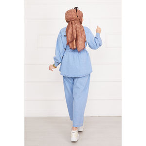 Conjunto de Mezclilla con Cinturón y Bolsillos para Mujer, Lavado Snow Wash - Atuendo Cómodo y Elegante - Product Image 6
