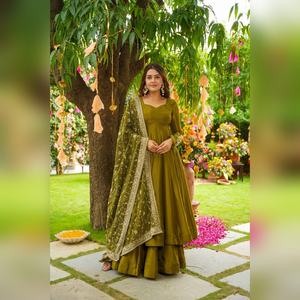 Vestido de Georgette con Cuentas de Lujo para Mujer, Ropa Étnica, Vestido de Noche Elegante para Dama de Honor de Boda, Vestido de Novia con Hombros Descubiertos - Product Image 1