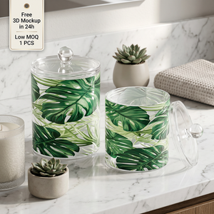 Recipiente de Almacenamiento Transparente con Tapa de Perilla, Impresión UV 4K Personalizada de Fábrica, Organizador Acrílico Transparente para Cocina, <span class=keywords><strong>Baño</strong></span> y Hogar - Product Image 1