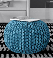 TISSU EN COTON FAIT MAIN PERSONNALISÉ POUF EN TRICOT OTTOMAN POUR SALON TABOURET ET OTTOMANS STYLE EUROPÉEN ET AMÉRICAIN