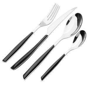 Black Finished Handle Stainless Steel <b>Cutlery</b> for Restaurant Home Cafe and <b>Canteens</b> Use Spoon and Knife <b>Cutlery</b> With Best Price - Product Image 1