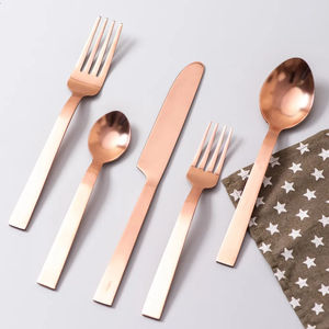 Stainless Steel Premium gold plated 4-piece <b>Cutlery</b> <b>Set</b> in Gold Color with a Stylish Classic Design flatware <b>set</b> kitchenware - Product Image 2