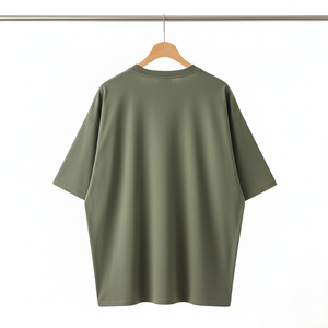 T-shirt surdimensionné à col rond avec logo personnalisé sur le devant unisexe 100% coton Style Hip Hop 250 grammes impression numérique conception vierge - Product Image 3