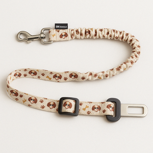 Sabuk pengaman hewan peliharaan cetak kustom tali sabuk pengaman mobil nilon anjing tahan lama Harness dapat diatur dan tali kursi mobil anjing kucing - Product Image 2