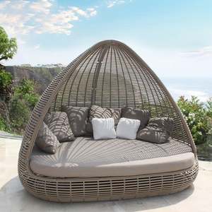 Lit allongé piscine <span class=keywords><strong>grand</strong></span> canapé rond plage lit combinaison villa jardin loisirs meubles en rotin Terrasse - Product Image 3