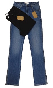 Haute qualité coupe régulière grande taille femmes jeans décontractés mode été pantalon avec taille moyenne avant plat empilé techniques lavées - Product Image 2